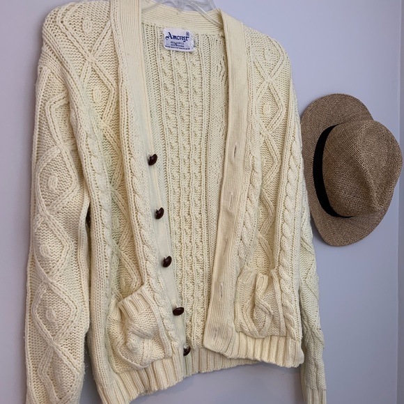 Vintage Cream Crochet Sweater - Picture 2 of 5